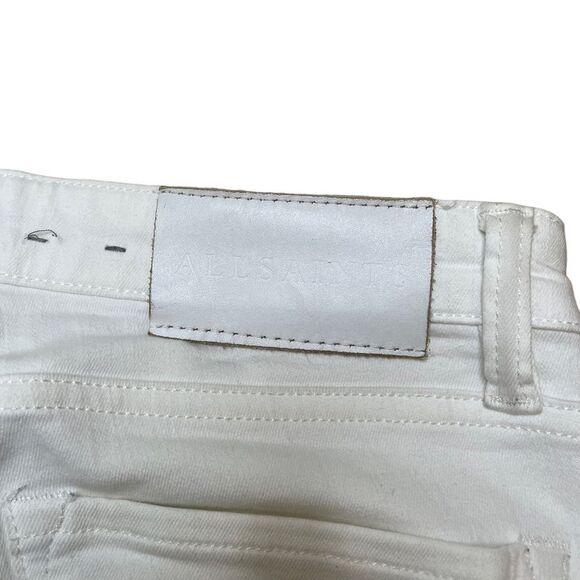AllSaints White Cropped Skinny Jeans Size 27 | Mast Fit Designer Denim - Picture 12 of 13